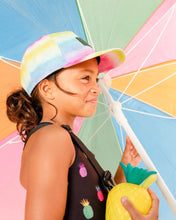Load image into Gallery viewer, Deux Par Deux Girls Baseball Cap “Gradient Rainbow Heart” : Size 6/24M to 7/12 Years