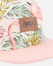 Load image into Gallery viewer, Deux Par Deux Girls Baseball Cap “Printed Flamingos”: Size 3/6 to 7/12 Years