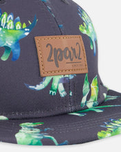 Load image into Gallery viewer, Deux Par Deux Boys Baseball Cap “Printed Dinosaurs” Size 6/24M to 7/12 Years