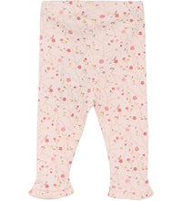 Load image into Gallery viewer, Minymo Baby Girls Pink Floral Leggings: Size 0M to 12M