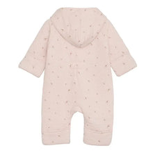 Load image into Gallery viewer, Fixoni Baby Organic Cotton Quilted Hooded Bunting Suit in Dandelion Print: Sizes 1M to 24M