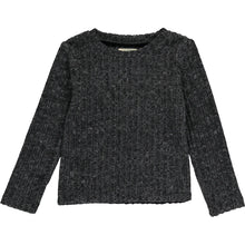 Load image into Gallery viewer, Vignette “Nikki” Ribbed Long Sleeved Tee in Charcoal: Size 8-16 Years