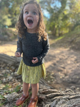 Load image into Gallery viewer, Vignette “Nikki” Ribbed Long Sleeved Tee in Charcoal: Size 8-16 Years