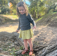 Load image into Gallery viewer, Vignette “Nikki” Ribbed Long Sleeved Tee in Charcoal: Size 8-16 Years