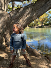 Load image into Gallery viewer, Vignette “Coco” Fuzzy Sweatshirt in Dusty Blue: Size 3 to 10