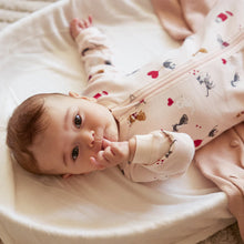Load image into Gallery viewer, Petit Lem “Meowentine” Print Baby Sleeper: Sizes NB to 24M