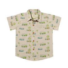 Load image into Gallery viewer, Me & Henry Short Sleeve Button Down Shirt in Camper Van Print: Size 0/3M to 16 Years