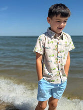Load image into Gallery viewer, Me & Henry Short Sleeve Button Down Shirt in Camper Van Print: Size 0/3M to 16 Years