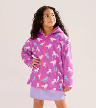 Load image into Gallery viewer, Hatley Leaping Horses Color Change Zip-Up Rain Jacket: Size 2 to 12
