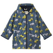 Load image into Gallery viewer, Hatley Under Construction Color Change Zip-Up Rain Jacket: Size 2 to 12