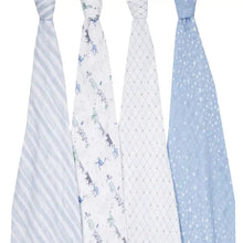 Load image into Gallery viewer, Aden + Anais Silky Soft Muslin Cotton Swaddle Blanket Blue Safari Parade Print