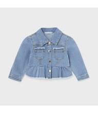 Load image into Gallery viewer, Mayoral Baby Girl Ruffled Denim Jacket: Size 6M to 24M