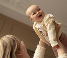 Load image into Gallery viewer, Girls Knit Cardigan with Hearts Pattern: Size 12M to 6 Years