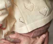 Load image into Gallery viewer, Girls Knit Cardigan with Hearts Pattern: Size 12M to 6 Years