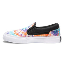 Load image into Gallery viewer, DC Kids Manual Slip On Sneakers in Primary Tie Dye : Size 10.5 to 3.5