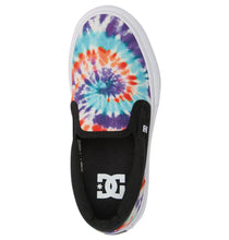 Load image into Gallery viewer, DC Kids Manual Slip On Sneakers in Primary Tie Dye : Size 10.5 to 3.5