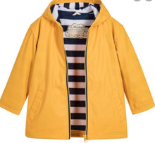 Load image into Gallery viewer, Hatley Yellow With Navy Stripe Lining Splash Jacket : Size 2 to 12