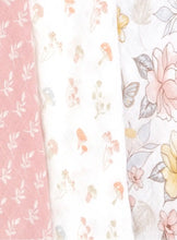 Load image into Gallery viewer, Aden + Anais Silky Soft Muslin Cotton Swaddle Blanket in Watercolor Mushrooms and Flowers Print