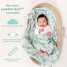 Load image into Gallery viewer, Aden + Anais Snuggle Knit Swaddle Blanket in Grey Blue Giraffe
