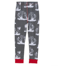 Load image into Gallery viewer, Deux Par Deux Organic Cotton Christmas Two Piece Printed Pajama Set With Deer And Trees: Size 24M to 12 Years