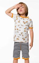 Load image into Gallery viewer, Deux Par Deux Organic Cotton Two Piece Pajama Set Oatmeal Camping Print: Size 3y-12y