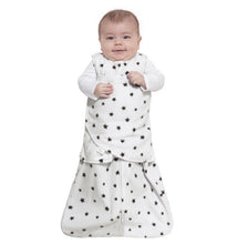 Load image into Gallery viewer, Halo Grey Twinkle Stars Newborn Fleece Sleep Sack Swaddle