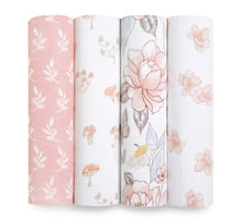 Load image into Gallery viewer, Aden + Anais Silky Soft Muslin Cotton Swaddle Blanket in Watercolor Mushrooms and Flowers Print