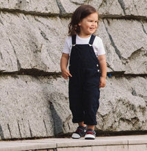 Load image into Gallery viewer, Jack & Lily White and Navy Leather with Red Laces Baby Boy Sneakers : Sizes 0m to 36m