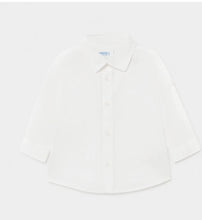 Load image into Gallery viewer, Mayoral Baby Boy Long Sleeved White Linen Dress Shirt: 6m to 36m