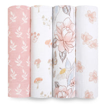 Load image into Gallery viewer, Aden + Anais Silky Soft Muslin Cotton Swaddle Blanket in Soft Cherry Blossom Print
