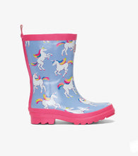 Load image into Gallery viewer, Hatley Unicorn Sky Dance Shiny Rain Boots Size 6 to Size 1