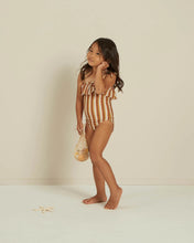 Load image into Gallery viewer, Rylee and Cru Terracotta Multi Stripe Ruffle One Piece Swimsuit : Size 2/3 to 10/12 Years