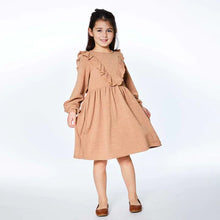 Load image into Gallery viewer, Deux Par Deux Gold Glitter Dress with Frill: Size 3 to 12 Years