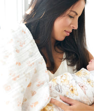 Load image into Gallery viewer, Aden + Anais Silky Soft Muslin Cotton Swaddle Blanket in Watercolor Mushrooms and Flowers Print