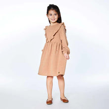 Load image into Gallery viewer, Deux Par Deux Gold Glitter Dress with Frill: Size 3 to 12 Years
