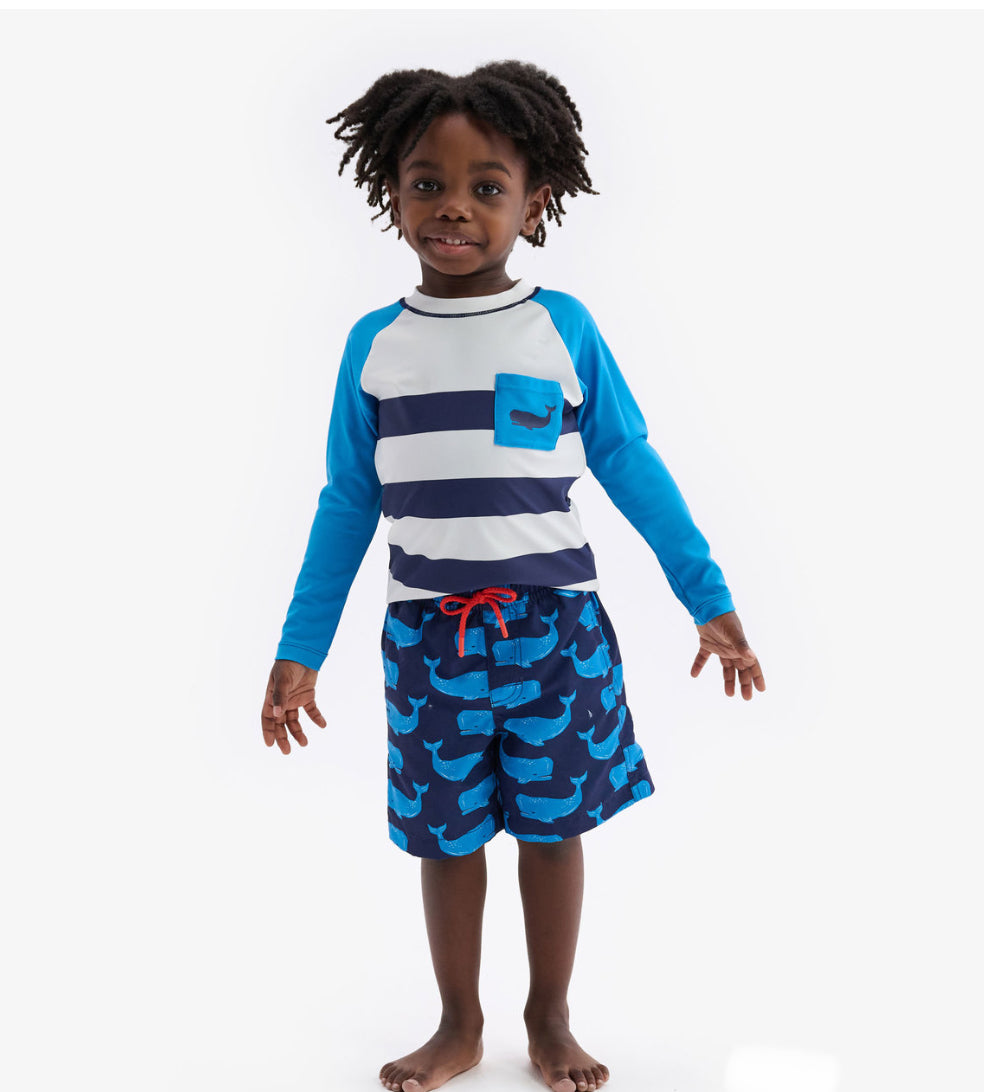 Hatley Swim Trunks - Block Whales Hatley Swim Trunks - Block Whales
