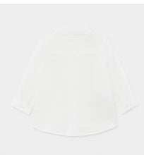 Load image into Gallery viewer, Mayoral Baby Boy Long Sleeved White Linen Dress Shirt: 6m to 36m