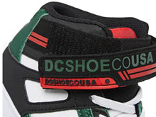 Load image into Gallery viewer, DC High Top EV Black/White/ Green Shoes: Size 10 to 7