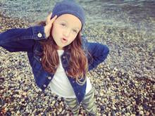 Load image into Gallery viewer, Peggalish Bamboo Cotton Beanie in Denim : Sizes NB to Adult