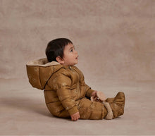 Load image into Gallery viewer, Rylee and Cru Smiley Snowsuit in Chartreuse Brown : Size 6/12M to 18/24M
