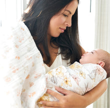 Load image into Gallery viewer, Aden + Anais Silky Soft Muslin Cotton Swaddle Blanket in Earthly Floral Print