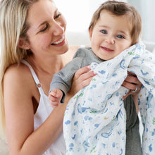 Load image into Gallery viewer, Aden + Anais Silky Soft Muslin Cotton Swaddle Blanket in Forest Friends Print