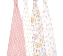 Load image into Gallery viewer, Aden + Anais Silky Soft Muslin Cotton Swaddle Blanket in Soft Cherry Blossom Print