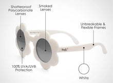 Load image into Gallery viewer, Real Shades “Bloom” Sunglasses in White : Size Toddler 2+