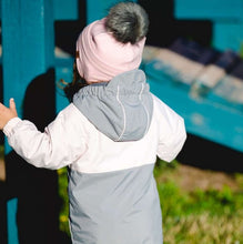 Load image into Gallery viewer, Calikids Lined 100% Waterproof Hooded Rain Jacket in Pink/Grey: Size 2 to 6 Years
