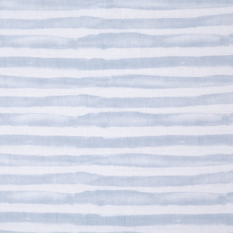 Aden + Anais Silky Soft Muslin Cotton Swaddle Blanket in Blue Watercolor Stripes Print