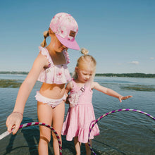 Load image into Gallery viewer, Deux Par Deux Baseball Cap “Gradient Lilac Flowers” Size 6/24M to 7/12 Years
