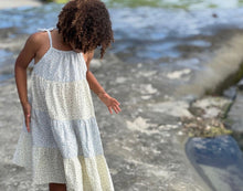 Load image into Gallery viewer, Vignette “Kit” Tiered Swing Dress in Blue Floral Print: Size 2 to 12 Years
