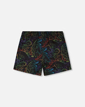 Load image into Gallery viewer, Deux Par Deux Boys Gradient Line Dinosaurs Print Swim Shorts: Size 2/3 to 9/10
