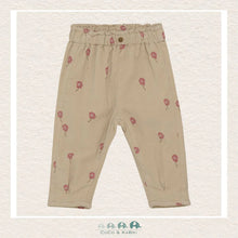 Load image into Gallery viewer, Minymo Baby Corduroy Pants with Pink Flowers: Size 3M to 18m
